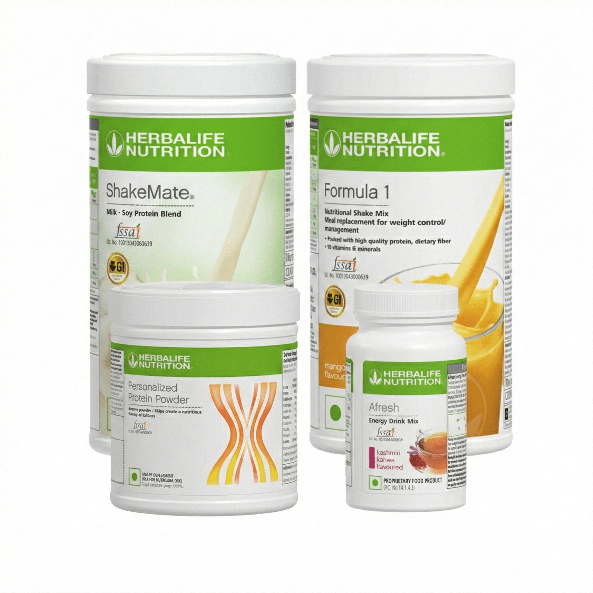 Herbalife Formula 1 Nutritional Shake + ShakeMate + 200g Protein Powder + Afresh Wellness Pack