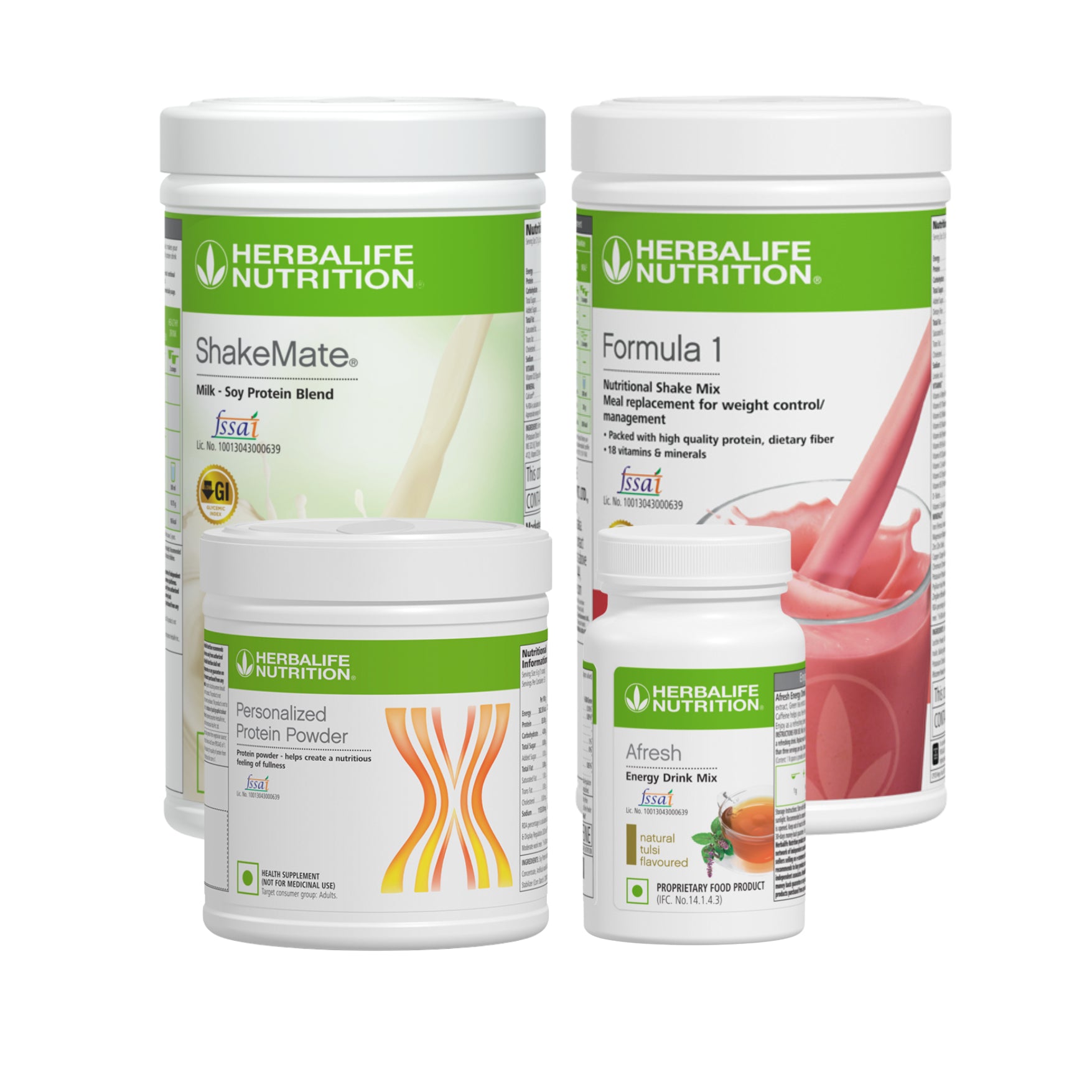 Herbalife Formula 1 Nutritional Shake + ShakeMate + 200g Protein Powder + Afresh Wellness Pack