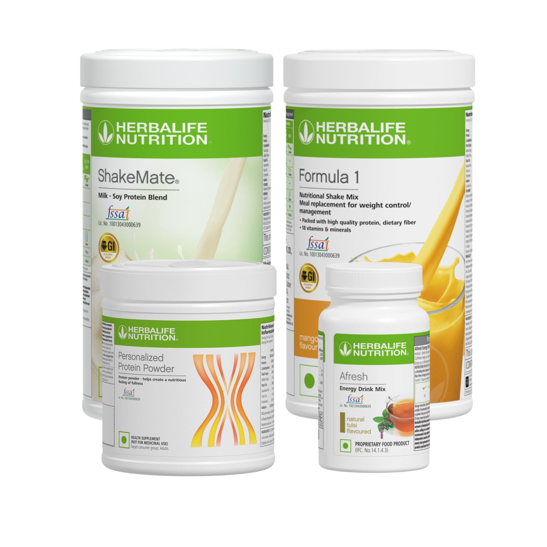 Herbalife Formula 1 Nutritional Shake + ShakeMate + 200g Protein Powder + Afresh Wellness Pack